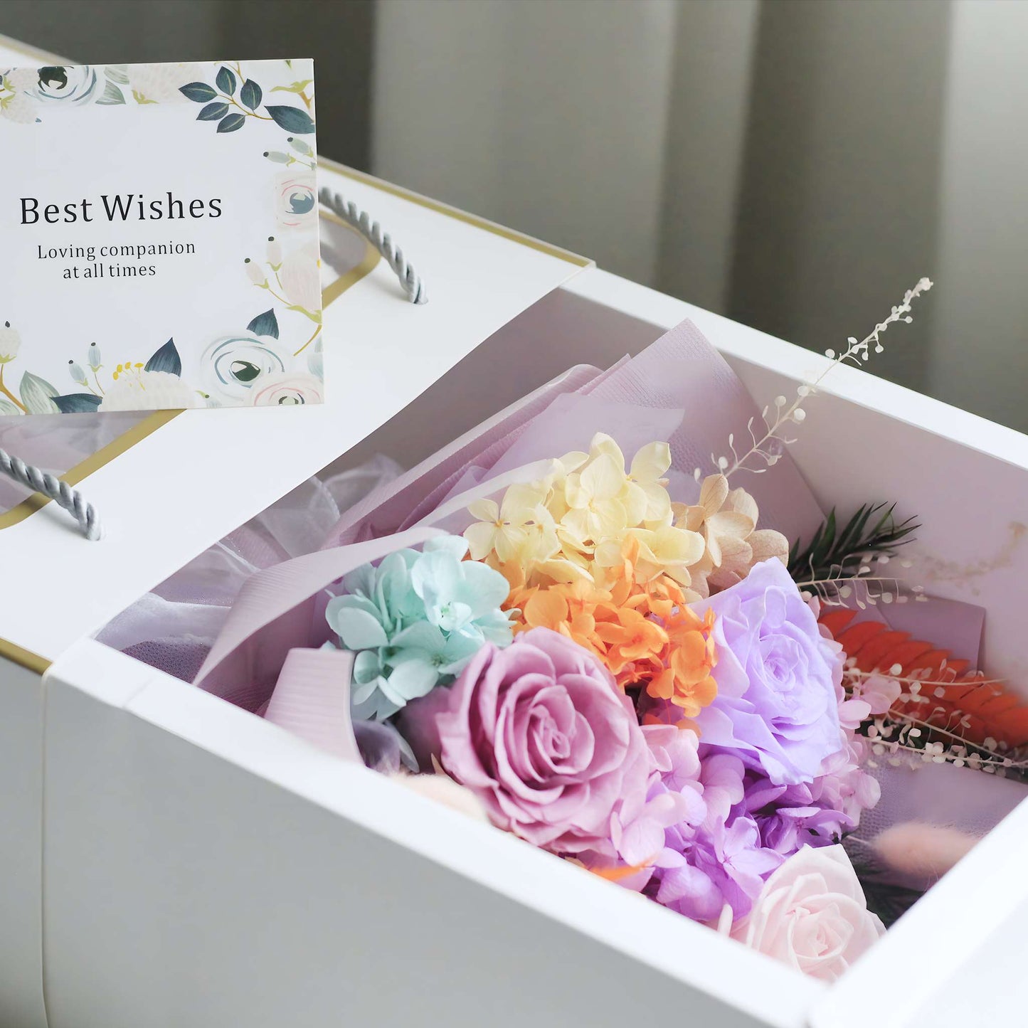 Preserved Flowers Wholesale Pink Purple Rose Bouquet