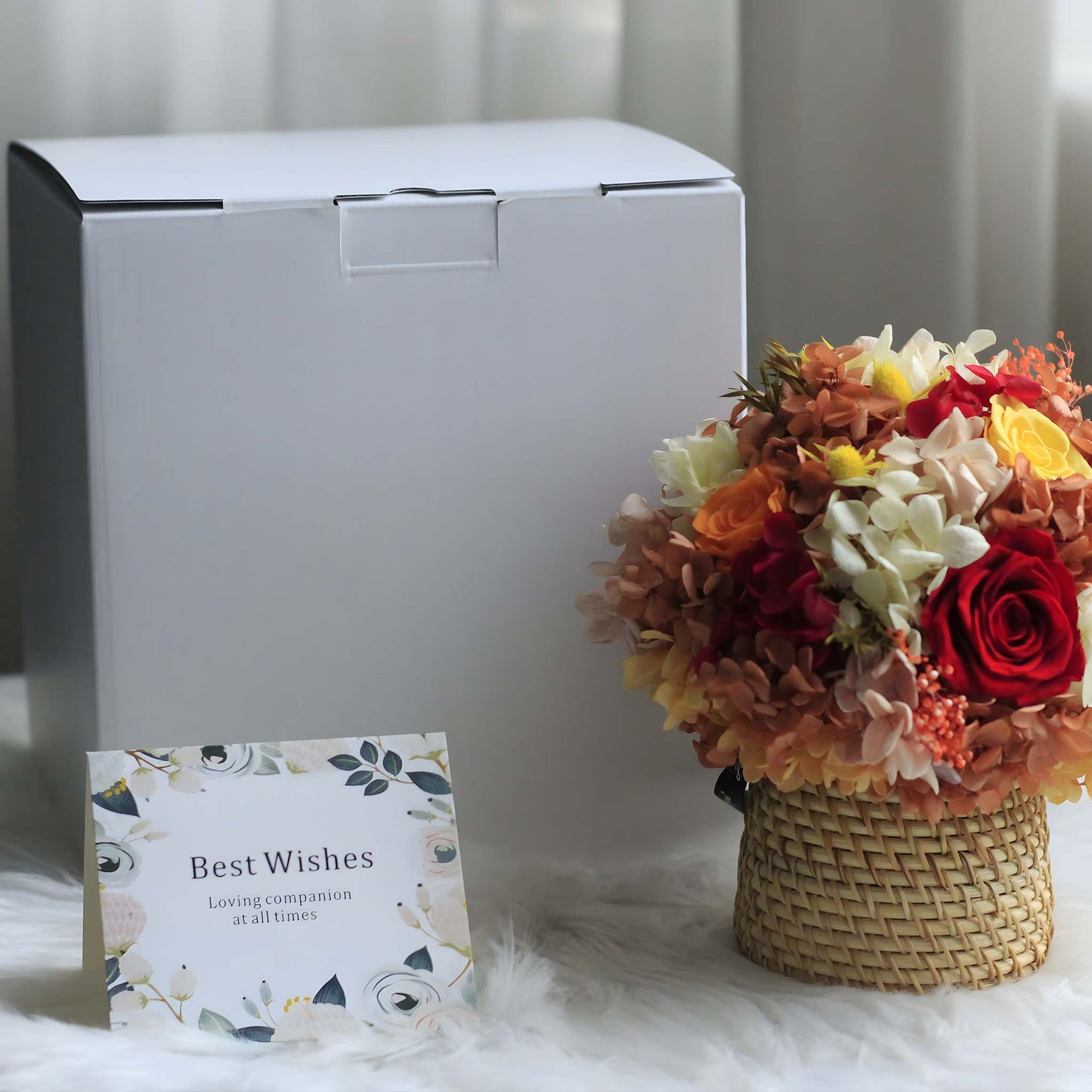 Preserved Flowers Wholesale|Rose Bouquets with Handmade Rattan Vase