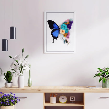 Butterfly Preserved Flowers Shadow Box Frame