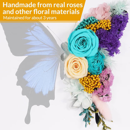 Butterfly Preserved Flowers Shadow Box Frame